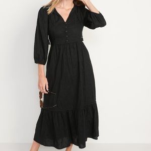 Tie Neck 3/4 Sleeve Dress